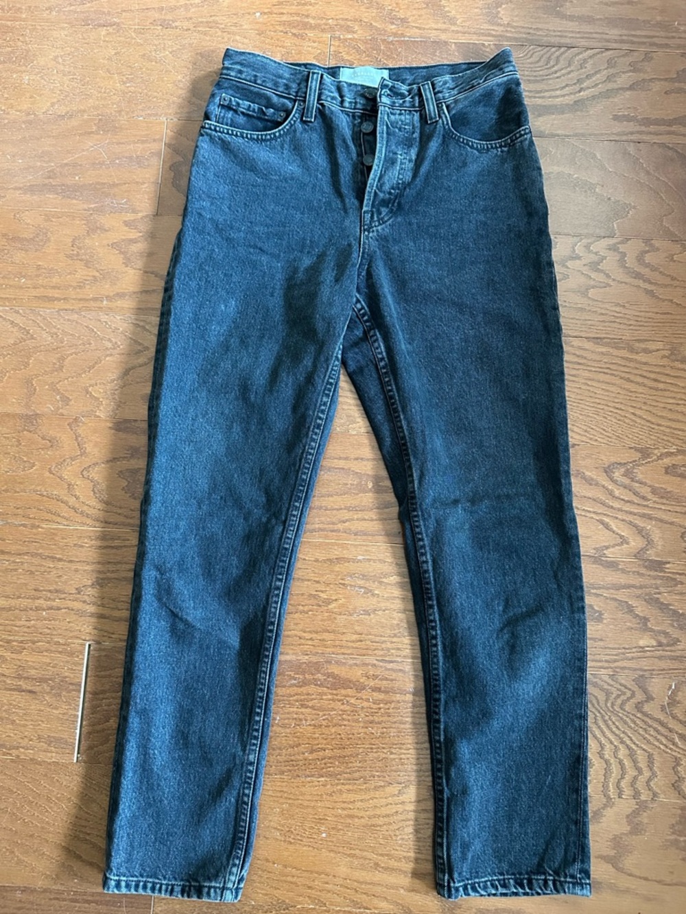 Everlane women’s Slim Straight Dark Blue Jeans